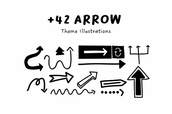 42 Arrow Illustrations Set: Essential Graphics for Decorative Elements