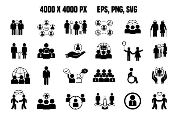 Black Set of People Icons - Graphics for Commercial Use