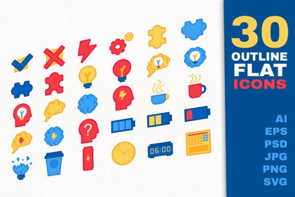 Creative Brain Icons: Graphics and Icons for Handmade Brands