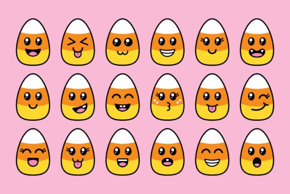 Cute Halloween Candy Corn Clip Art Set for Crafts and Graphics