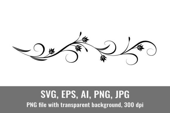 Floral Ornament Vintage Border Wavy Line for Graphics