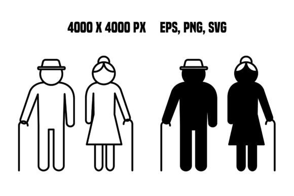 Seniors Icons Graphics for Commercial Use