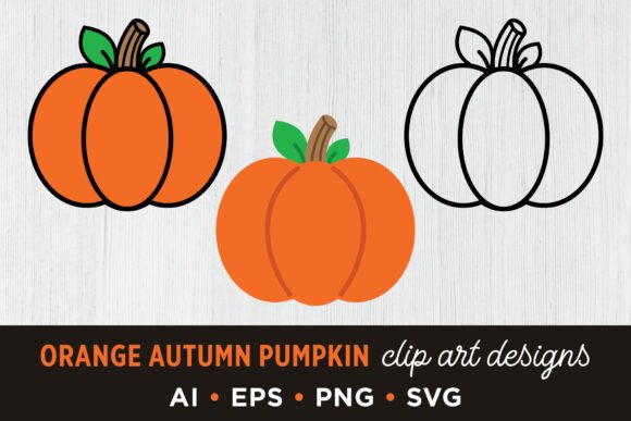Simple Autumn Orange Pumpkin Clip Art Set Review