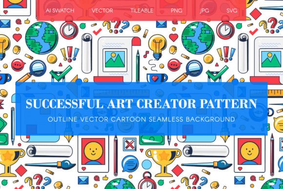 Successful Art Creator Seamless Pattern for Local Business Branding