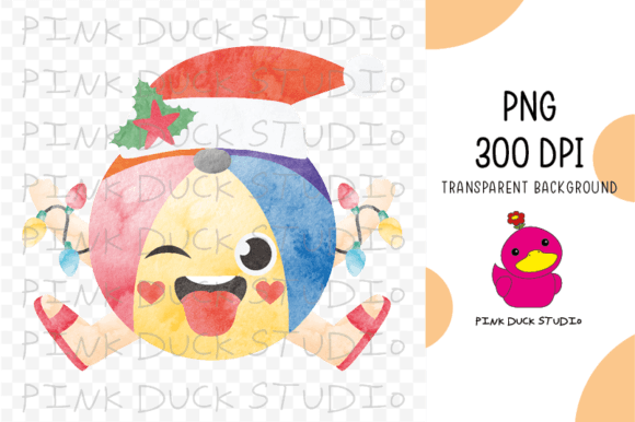 Watercolor Beach Ball Graphics for Creative Crafts